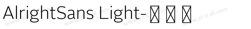 AlrightSans Light字体转换